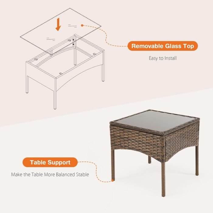 The Sweetcrispy patio furniture set with simple assembly steps, ready for your outdoor space in minutes.